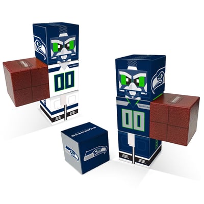 Seattle Seahawks Home & Away Magnetic Fidget Building Cubes Combo Set