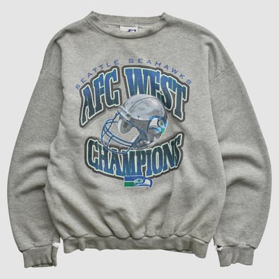 Seattle Seahawks Logo Athletic 1999 Pullover Sweatshirt - Heather Gray - S by Fanatics Real Vintage