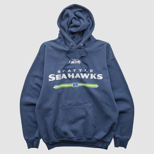 Seattle Seahawks NFL 2000s Hooded Pullover Sweatshirt - Navy - S by Fanatics Real Vintage