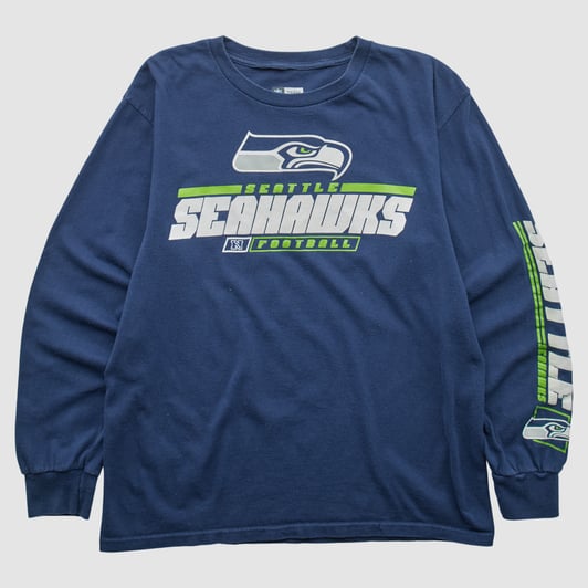 Seattle Seahawks NFL 2010s Long Sleeve T-shirt - Navy - M by Fanatics Real Vintage