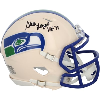 Steve Largent Seattle Seahawks Autographed Fanatics Authentic Riddell Retro Speed Mini Helmet with "HOF 95" Inscription