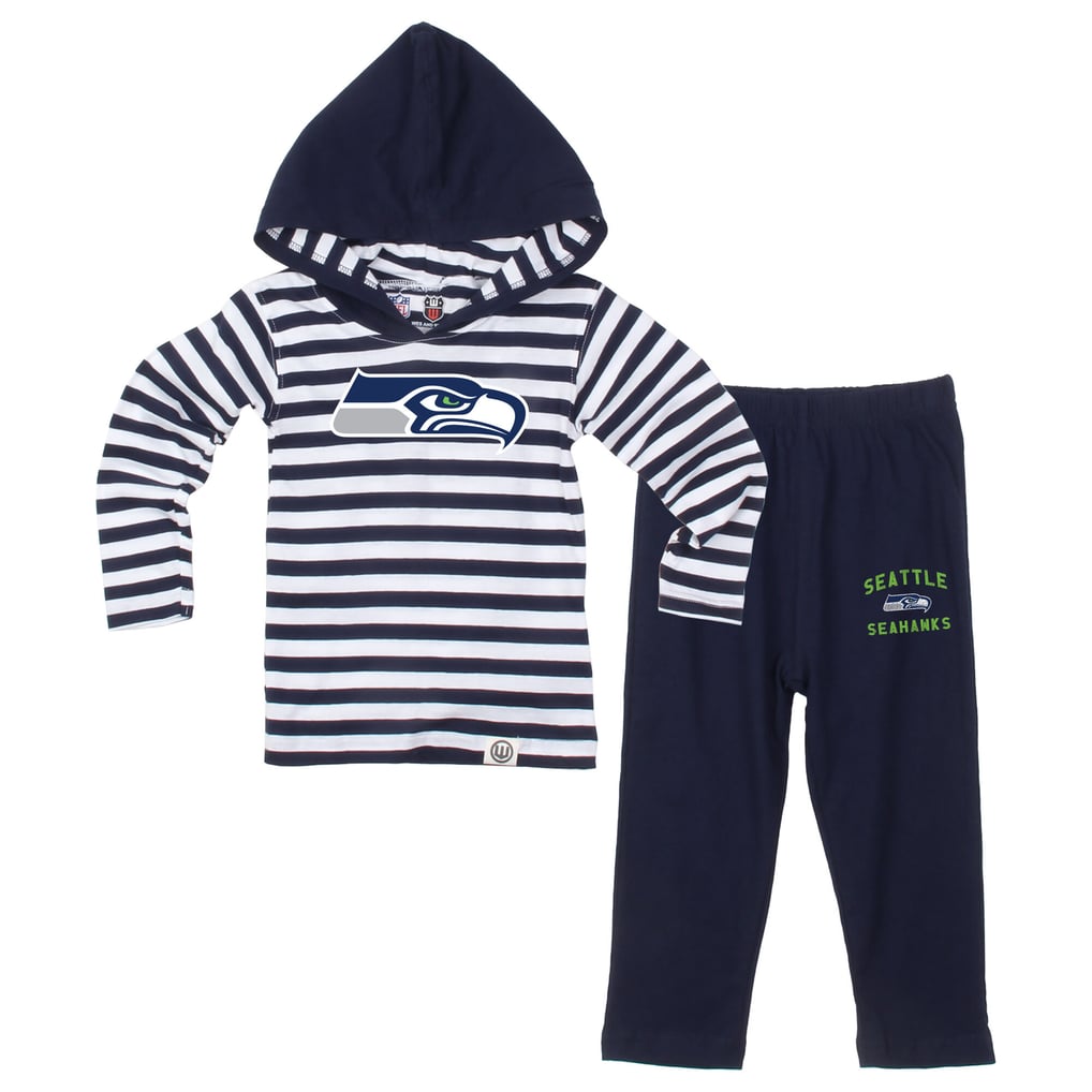 Toddler Wes & Willy College Navy Seattle Seahawks Stripe Hooded Long ...
