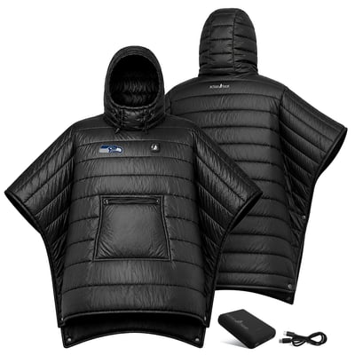 Seattle Seahawks ActionHeat Battery Heated Poncho - Black