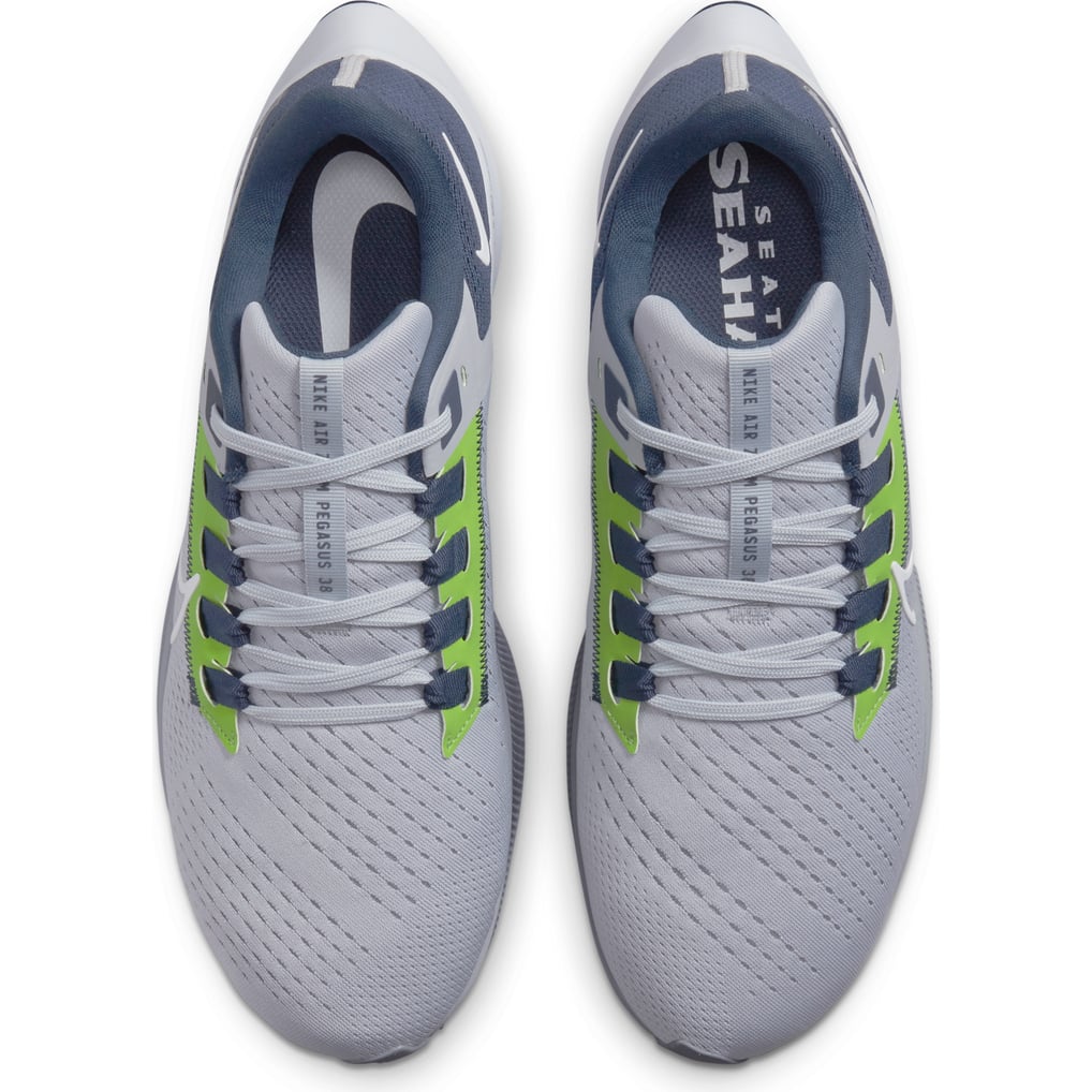 Unisex Nike Gray Seattle Seahawks Zoom Pegasus 38 Running Shoe display picture 2