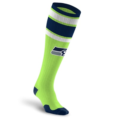 Seattle Seahawks PRO Compression Unisex  Classic Stripe Over-the-Calf Compression Socks