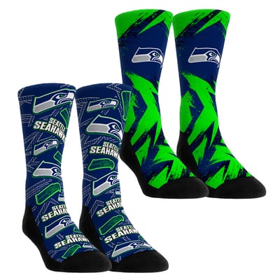  Seattle Seahawks Rock Em Unisex Gameday Two-Pack Crew Socks Set - Blue