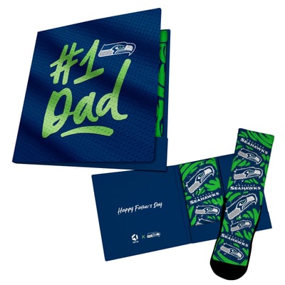  Seattle Seahawks Rock Em Unisex #1 Dad Gift Card Socks - College Navy