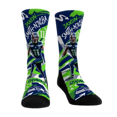 Jaxon Smith-Njigba Seattle Seahawks Rock Em Unisex Playmaker Crew Socks - Navy