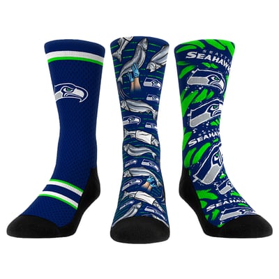  Seattle Seahawks Rock Em Unisex Fan Favorite Three-Pack Crew Sock Set - Navy