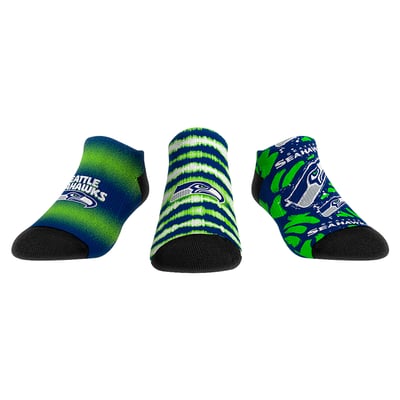  Seattle Seahawks Rock Em Unisex Make Some Noise Three-Pack Low-Cut Socks Set - Navy