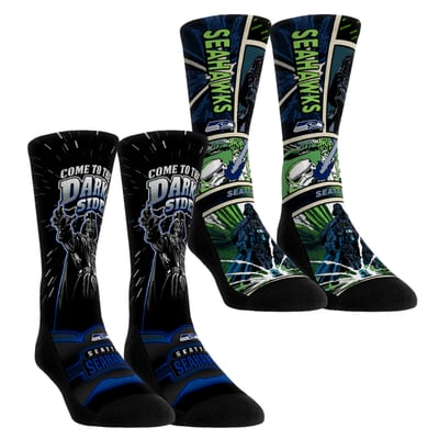  Seattle Seahawks Rock Em Unisex Star Wars Empire Two-Pack Crew Socks - Navy