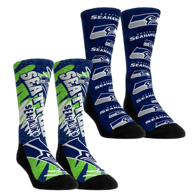 Seattle Seahawks Rock Em Unisex Team Blast Two-Pack Crew Socks