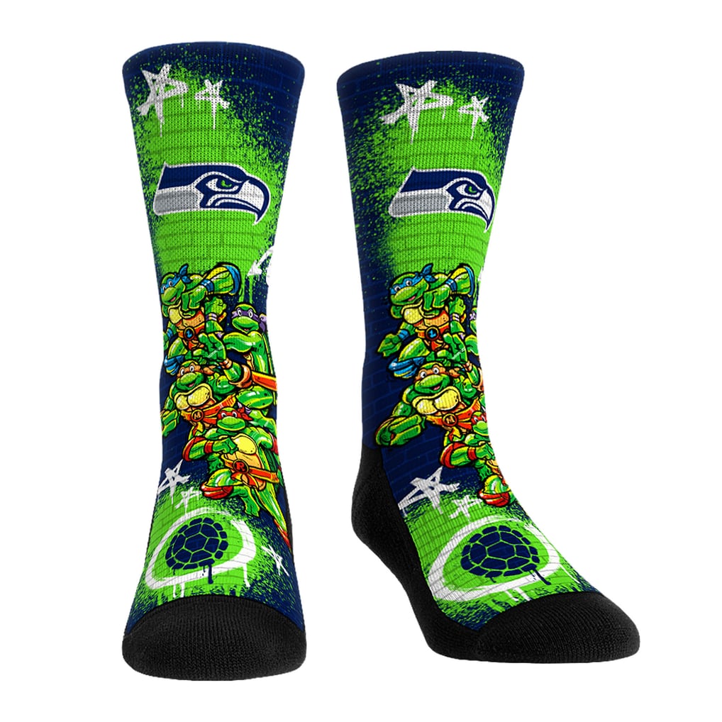  Seattle Seahawks Rock Em Socks Unisex TMNT Three-Pack Crew Sock Set - College Navy