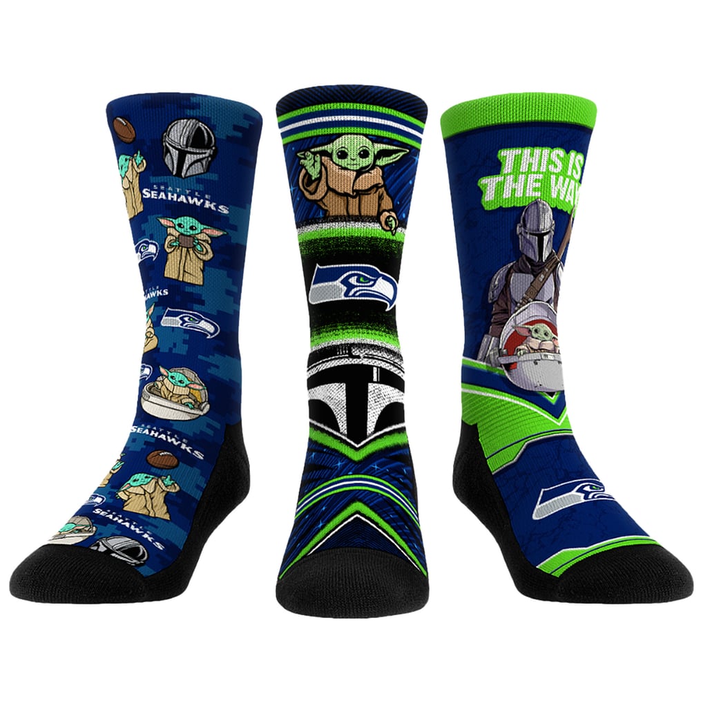 Seattle Seahawks Rock Em Socks Unisex 3-Pack Mandalorian Crew Socks