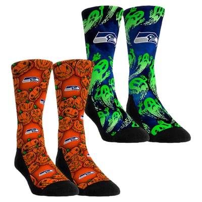 Seattle Seahawks Rock Em Socks Unisex Halloween Crew Socks 2-Pack Set