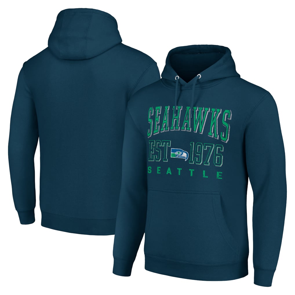 Seattle Seahawks Starter Unisex Throwback Logo Pullover Hoodie - College Navy