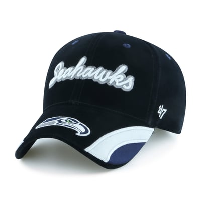 Seattle Seahawks '47 Women's Velvet Denim Script MVP Adjustable Hat - Black