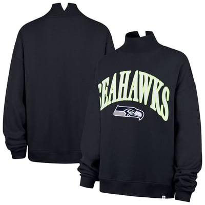 Seattle Seahawks '47 Women's Oversized Vantage Mock Neck Sweatshirt - College Navy