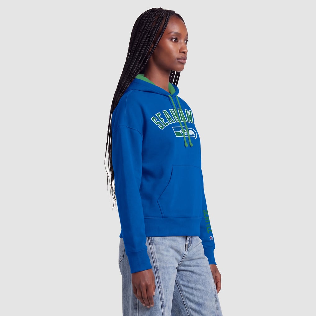 Women's Champion Royal/Neon Green Seattle Seahawks Contrast Liner Hoodie