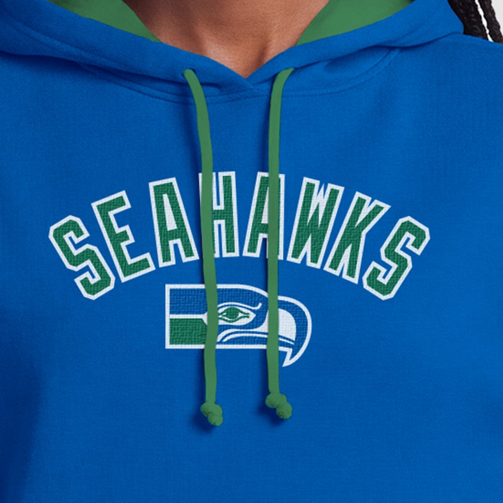 Women's Champion Royal/Neon Green Seattle Seahawks Contrast Liner Hoodie