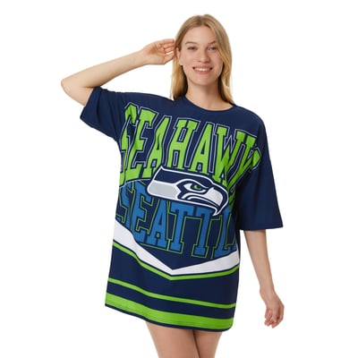 Seattle Seahawks Concepts Sport Women's Mosaic Knit Nightdress - College Navy