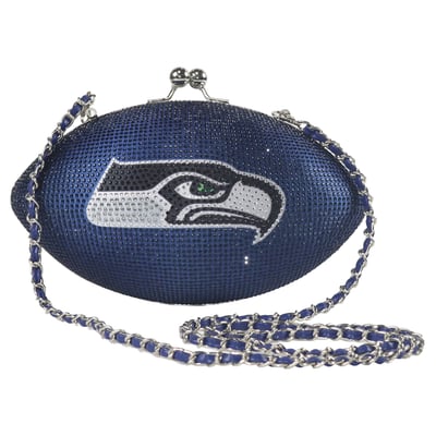  Seattle Seahawks FABGATING by Cuce Women's Team Color Crystal Football Purse - Navy