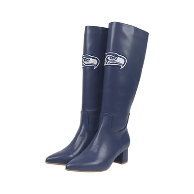  Seattle Seahawks FABGATING by Cuce Women's Vegan Leather Classic Team Boots - Navy