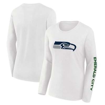 Seattle Seahawks Fanatics Women's Component Lightweight Cotton Long Sleeve T-Shirt - White