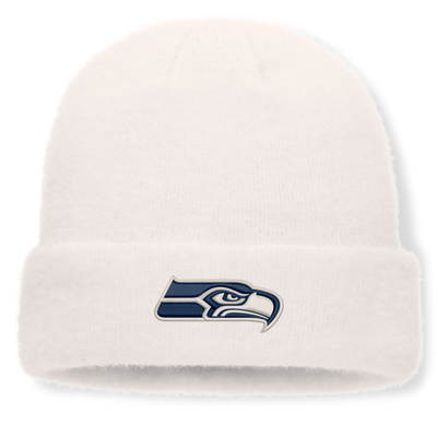 Seattle Seahawks Fanatics Women's Puff Fuzzy Fleece Cuffed Knit Hat - White