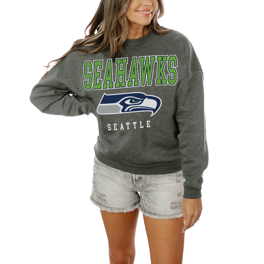 Seattle Seahawks Gameday Couture Women's Oversized Bring The Energy Pullover Sweatshirt – Charcoal
