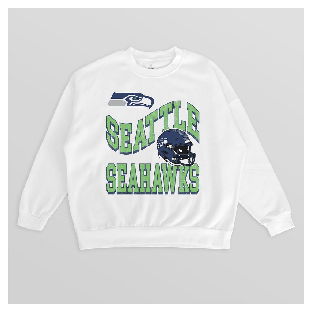  Seattle Seahawks Gameday Couture Women's Oversized Hard Earned Premium Fleece Pullover Sweatshirt - White