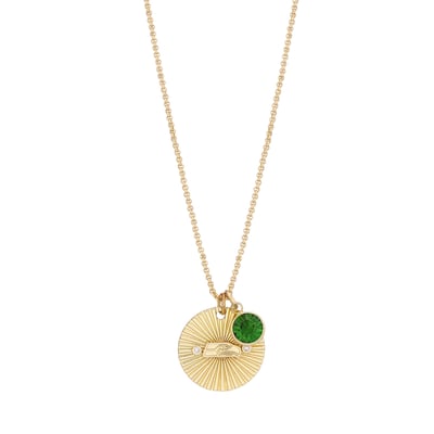  Seattle Seahawks LUV AJ Women's Spiral and Stone Charm Necklace - Gold