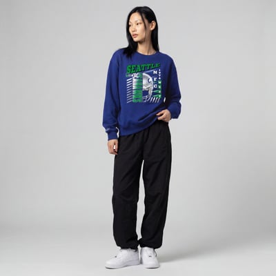  Seattle Seahawks Mitchell & Ness Women's Street Graphic Crewneck Sweatshirt - Royal