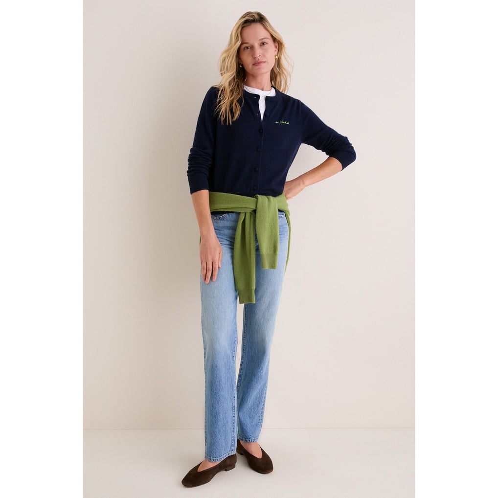 Women's Tuckernuck College Navy Seattle Seahawks Full-Button Cashmere ...