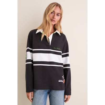 Seattle Seahawks Tuckernuck Women's Rugby Long Sleeve Polo - College Navy
