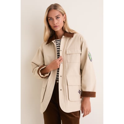 Seattle Seahawks Tuckernuck Women's Full-Snap Barn Jacket - Stone