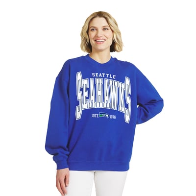  Seattle Seahawks WEAR by Erin Andrews Women's Oversized Sweatshirt - Royal
