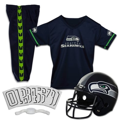 Seattle Seahawks Franklin Sports Youth NFL Deluxe Uniform Set - College Navy

