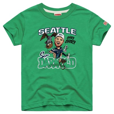Sam Darnold Seattle Seahawks Homage Youth Caricature Tri-Blend T-Shirt - Neon Green