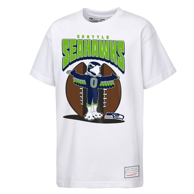  Seattle Seahawks Mitchell & Ness Youth Mascot Mania T-Shirt - White