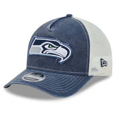  Seattle Seahawks New Era Youth Fan 9FORTY A-Frame M-Crown Trucker Adjustable Hat - College Navy
