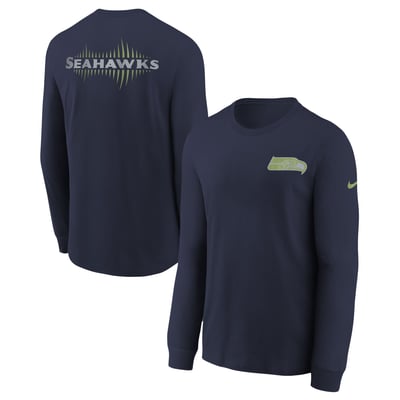  Seattle Seahawks Nike Youth Rivalries Collection Long Sleeve T-Shirt - College Navy