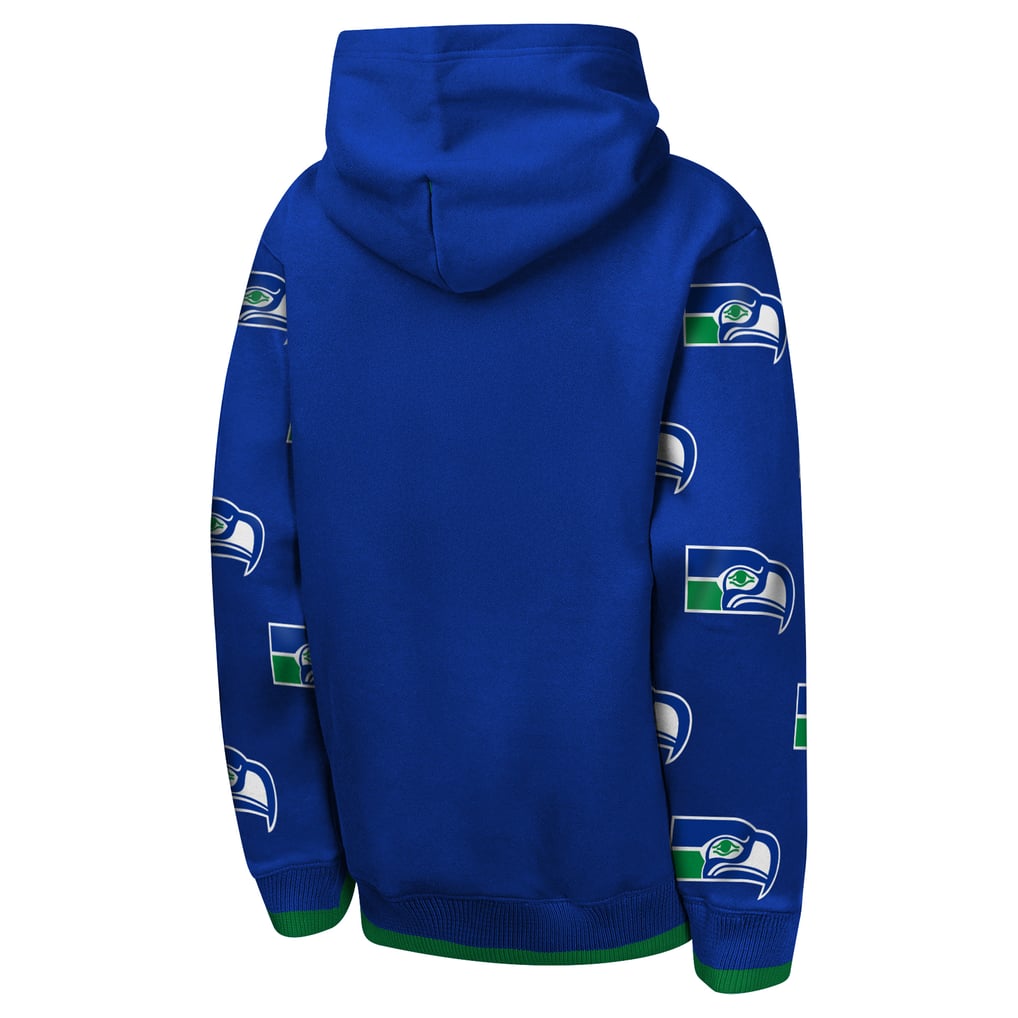 Seattle Seahawks Outerstuff Youth Retro Draft Day Chenille Pullover Hoodie - Royal
