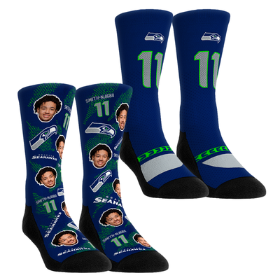 Jaxon Smith-Njigba Seattle Seahawks Rock Em Youth Player Football Guy Two-Pack Crew Sock Set