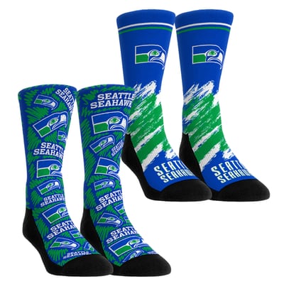  Seattle Seahawks Rock Em Youth Throwback Two-Pack Crew Socks Set - Navy