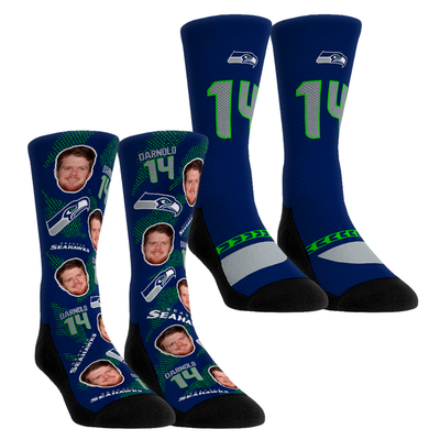 Sam Darnold Seattle Seahawks Rock Em Youth Player Football Guy Two-Pack Crew Sock Set