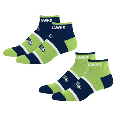 Seattle Seahawks Starter Youth Season Opener Two-Pack Quarter Socks Set - Neon Green
