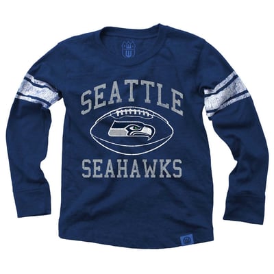 Seattle Seahawks Wes & Willy Youth Football Long Sleeve T-Shirt - College Navy