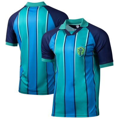 Seattle Sounders FC Sport Design Sweden Retro Striped Polo - Blue/Teal