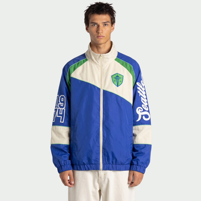 Seattle Sounders FC The Wild Collective Unisex Oversized Full-Zip Track Jacket - Blue/Cream
